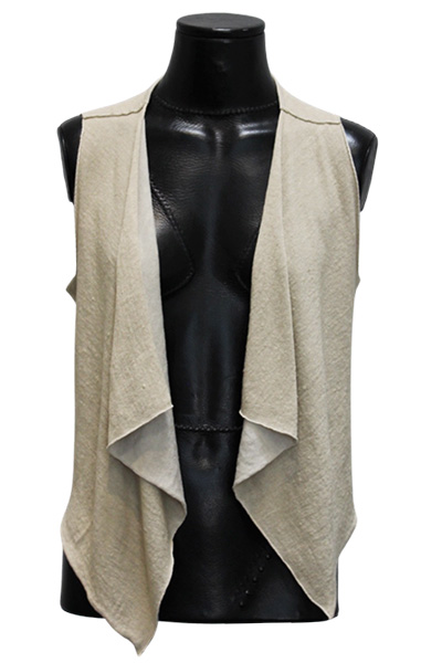 barbara pizik spring 2022 picture of tan linen vest